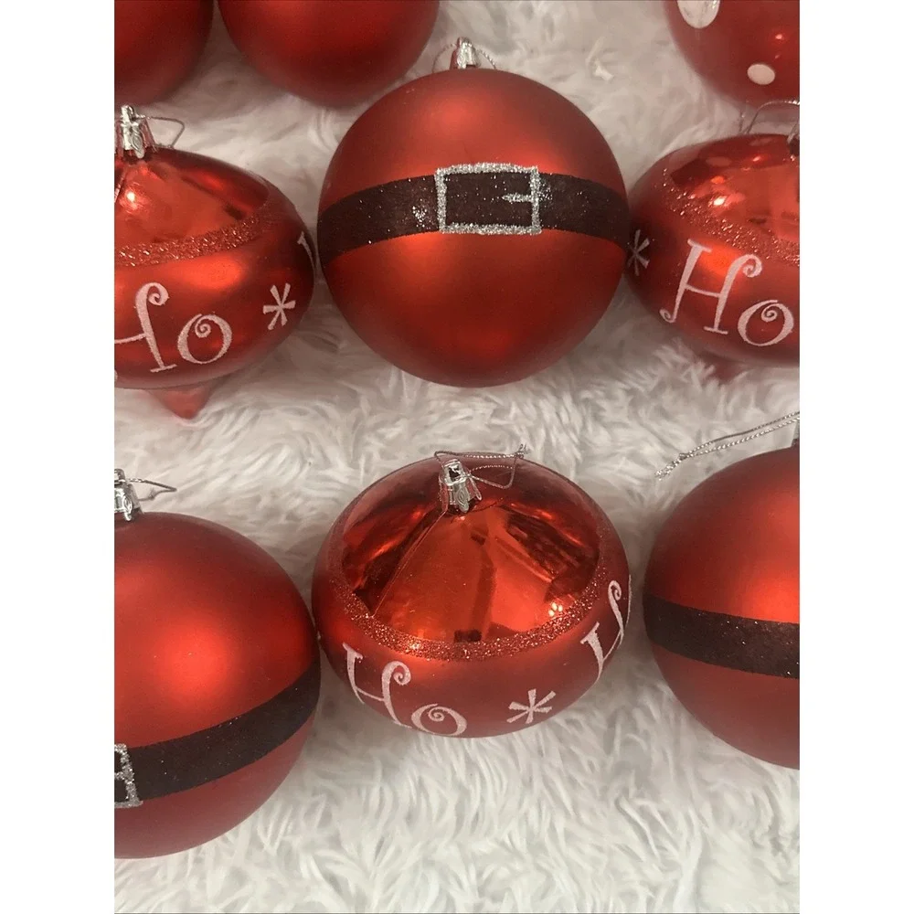 SANTA CLAUS CHRISTMAS ORNAMENT HANDPAINTED Ho‎ Ho Ho Holiday Set